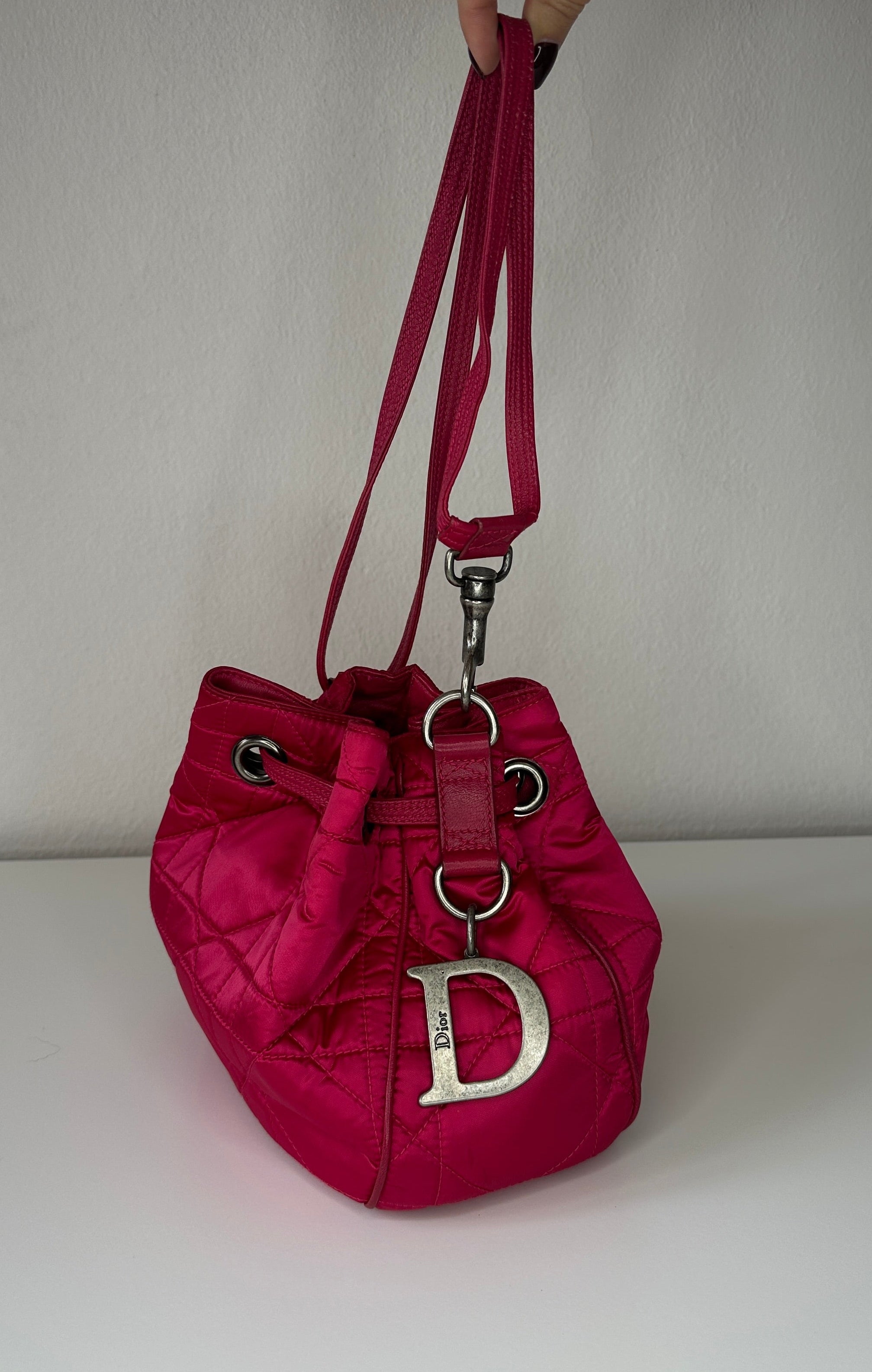 Dior – Hardcore Drawstring Mini Bag – Fuchsia Nylon – 2000s
