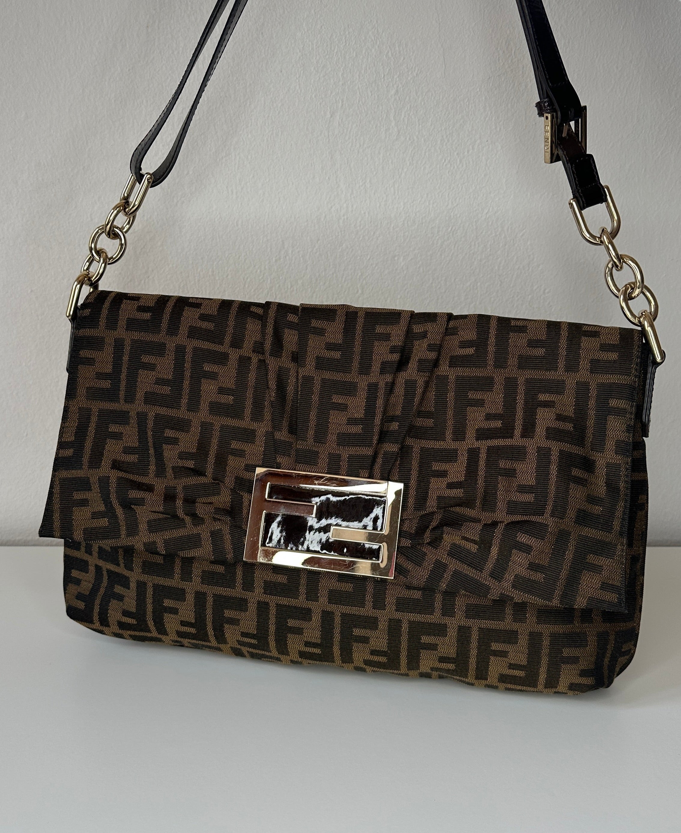 Fendi Baguette Zucca Ruched –2000s