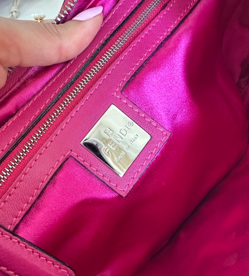 Fendi Croissant in tela fucsia