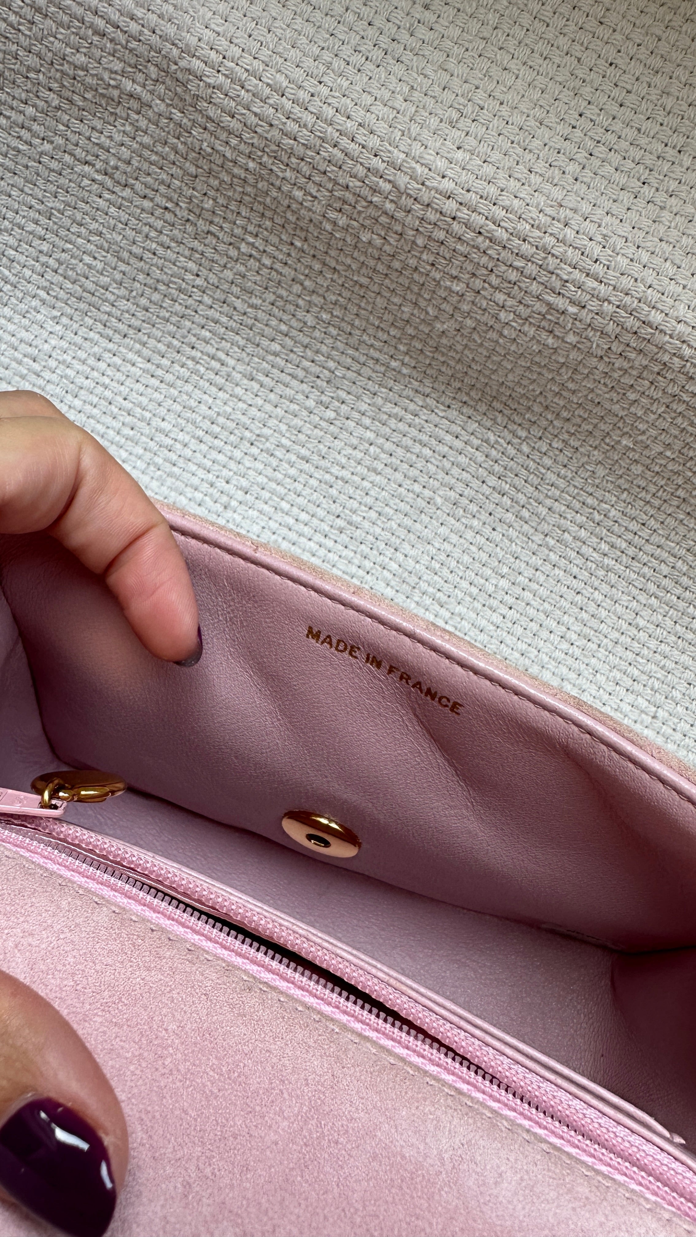 Chanel – Mini Flap Bag in Suede Rosa Cipria, ca. 1996–1997