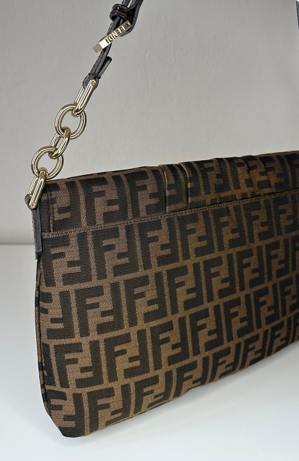 Fendi Baguette Zucca Ruched