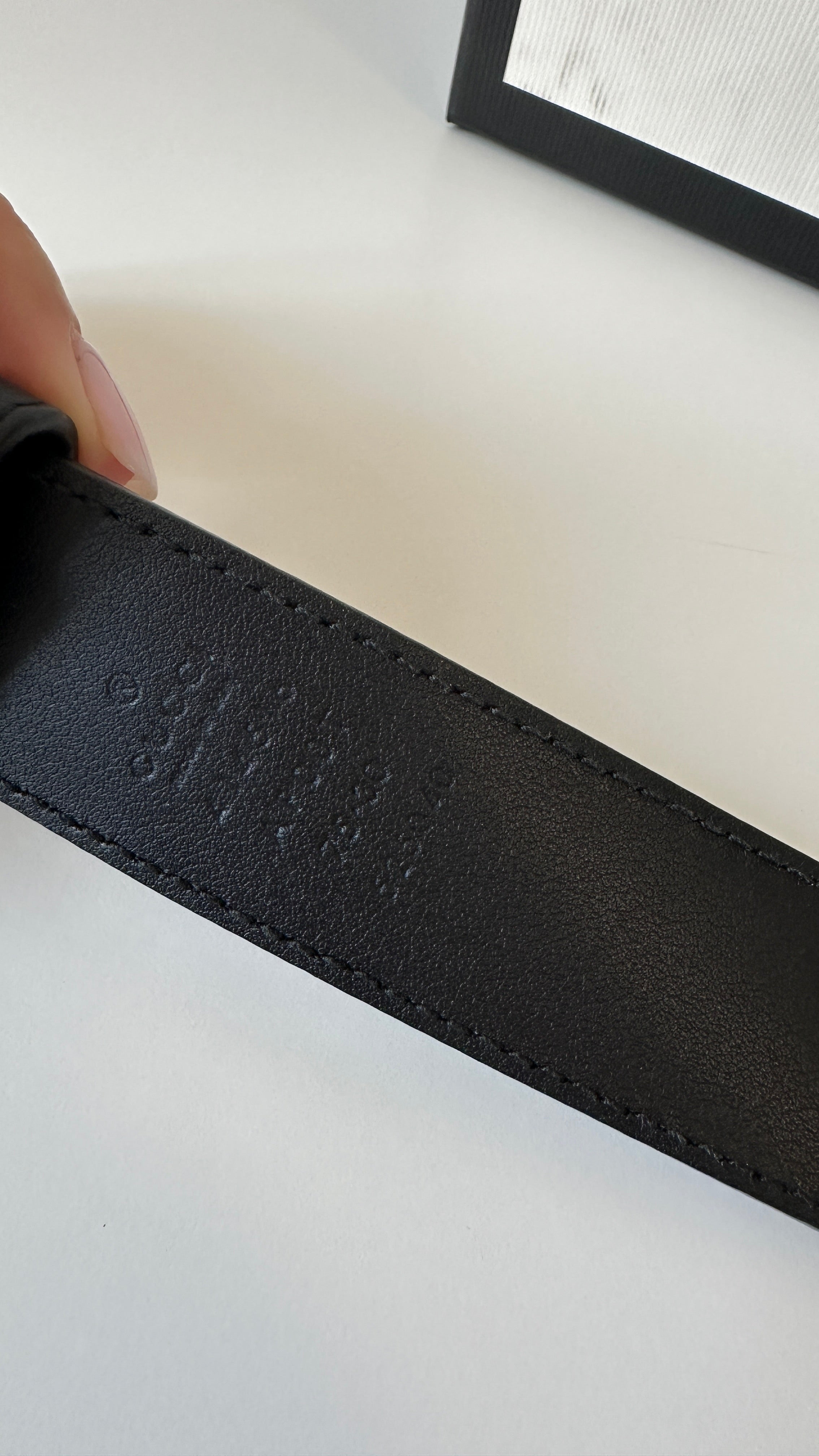 Gucci – Cintura GG Marmont in Pelle Nera, ca. 2010s
