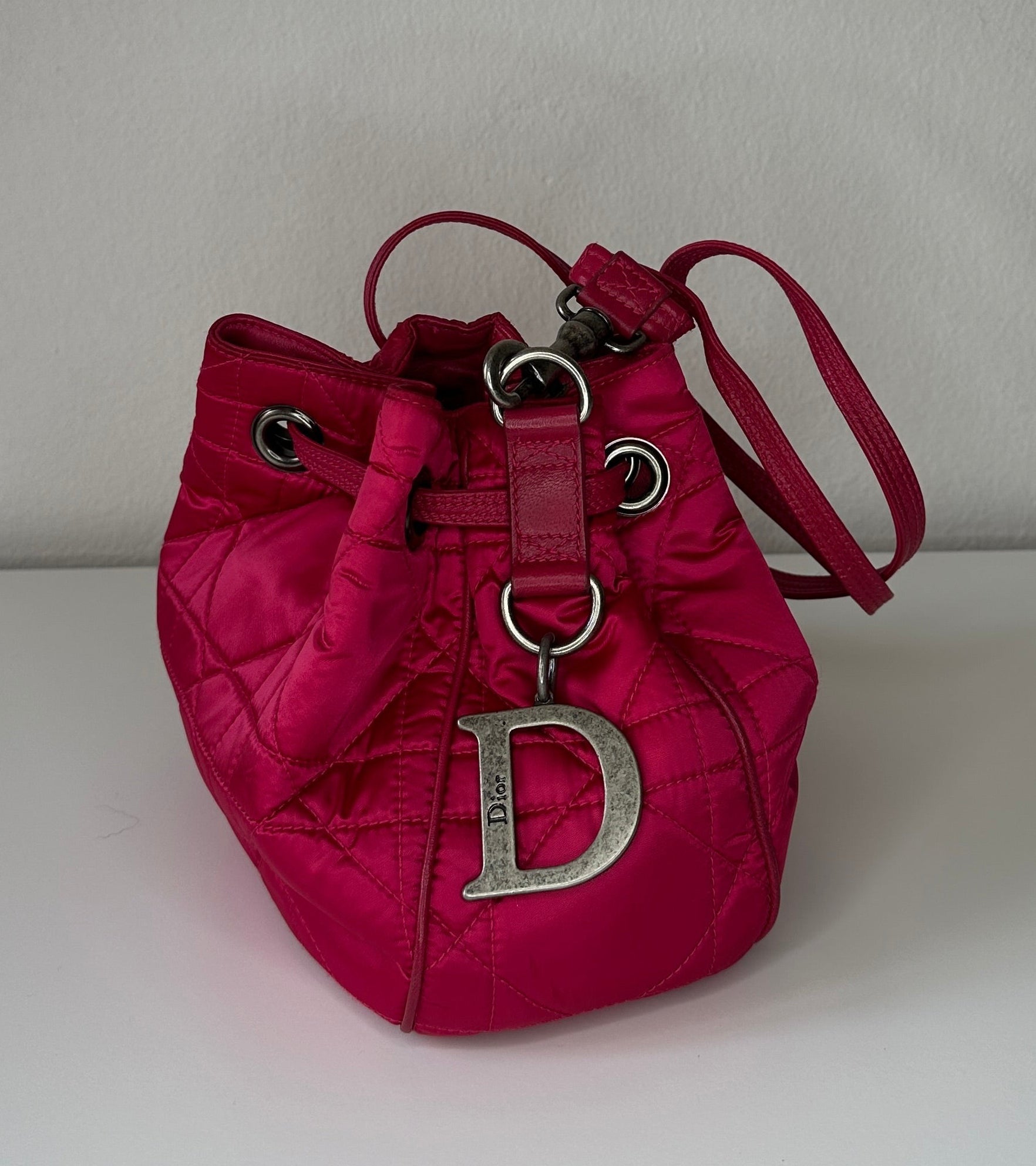 Dior – Hardcore Drawstring Mini Bag – Fuchsia Nylon – 2000s