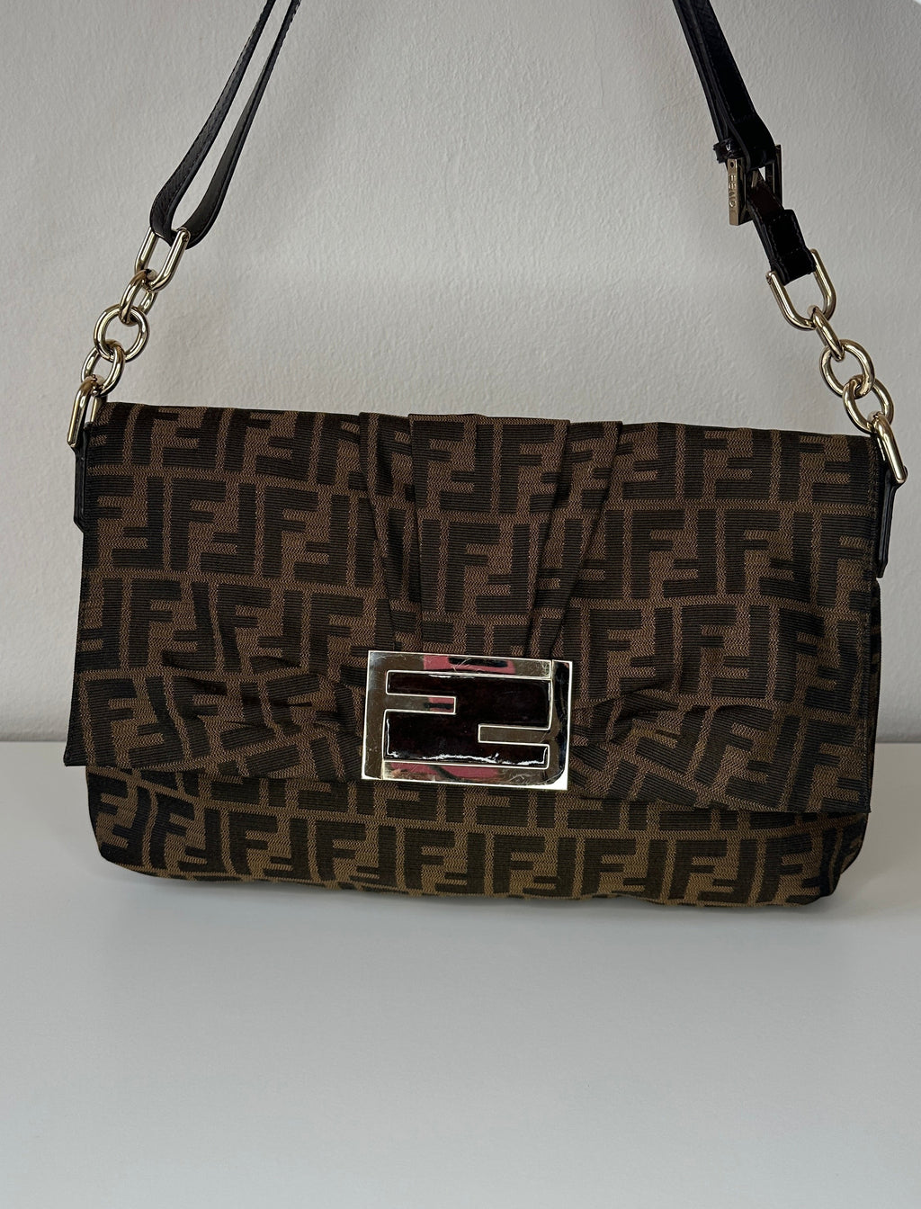 Fendi Baguette Zucca Ruched