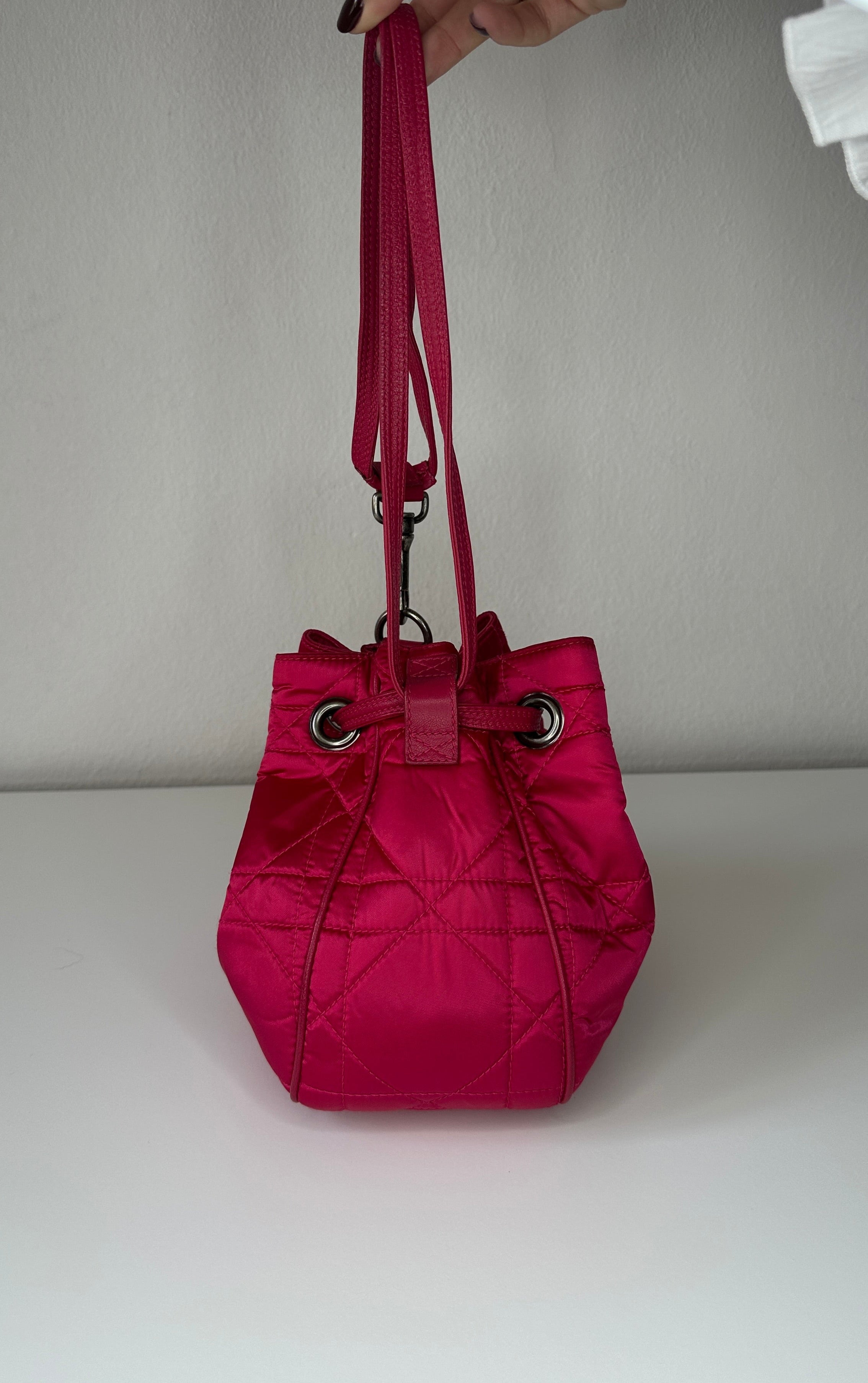 Dior – Hardcore Drawstring Mini Bag – Fuchsia Nylon – 2000s